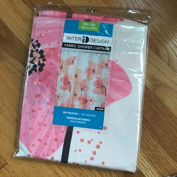 🌸 Coral/Pink Hibiscus Flower Shower Curtain 🌸 - Picture 6 of 7